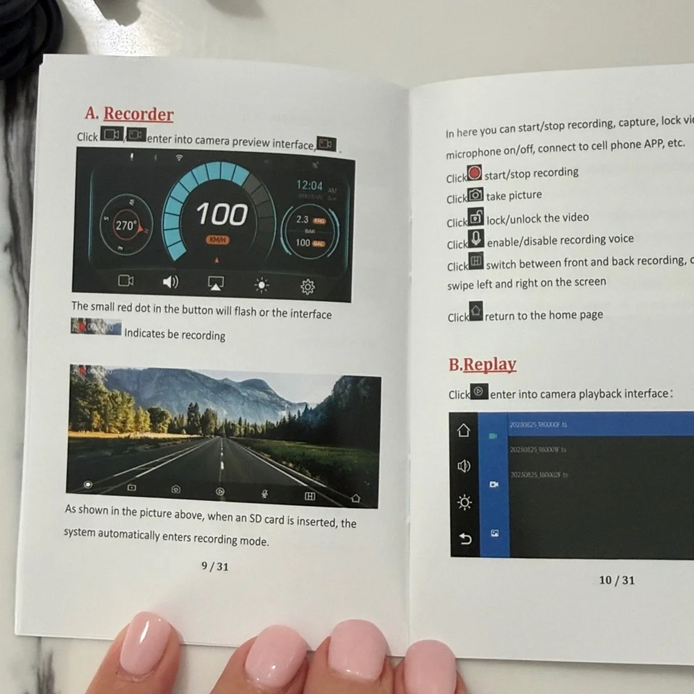 NIB motorcycle dash cam with CarPlay. Front and back camera